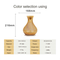 Essential Oil Aroma Diffuser and Remote - 500ml Tulip Top Wood Mist Humidifier Tristar Online