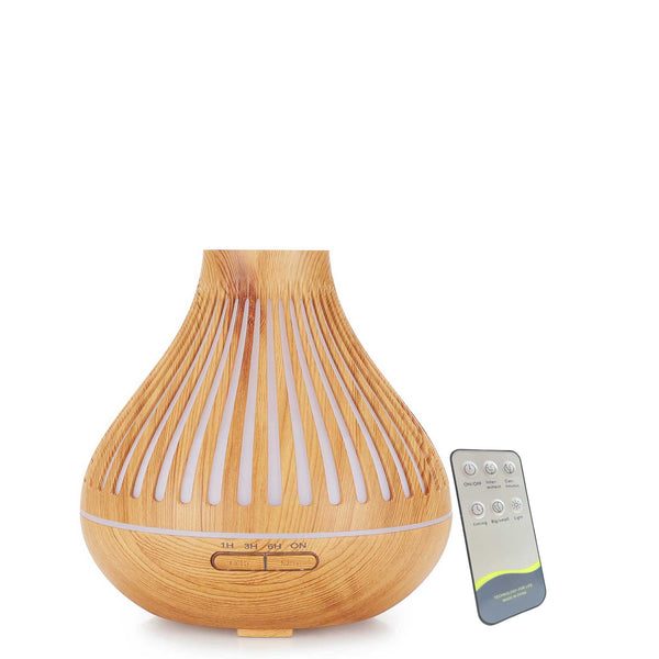 Essential Oil Aroma Diffuser and Remote - 500ml Flat Top Wood Mist Humidifier Tristar Online