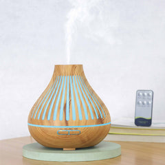 Essential Oil Aroma Diffuser and Remote - 500ml Flat Top Wood Mist Humidifier Tristar Online