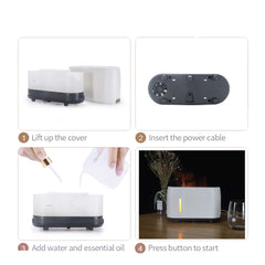 Essential Oil Aroma Diffuser and Remote - White 240ml Flame Fire Style Air Humidifier Tristar Online