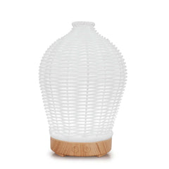 Essential Oil Aroma Diffuser and Remote - 100ml Rattan White Mist Humidifier Tristar Online