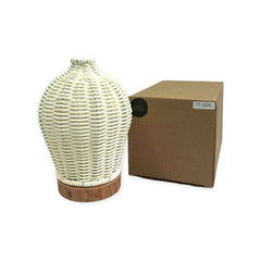 Essential Oil Aroma Diffuser and Remote - 100ml Rattan White Mist Humidifier Tristar Online