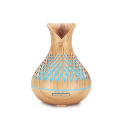 Essential Oil Aroma Diffuser and Remote - 500ml Vase Tulip Wood Mist Humidifier Tristar Online