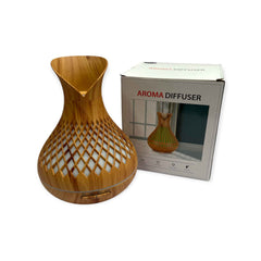 Essential Oil Aroma Diffuser and Remote - 500ml Vase Tulip Wood Mist Humidifier Tristar Online