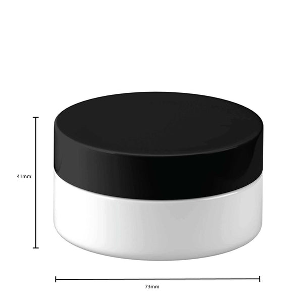 5x 100g Plastic Cosmetic Jar + Lids - Empty White Cream Container Tristar Online