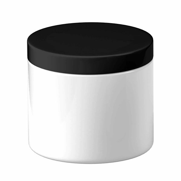 5x 500g Plastic Cosmetic Jar + Lids - Empty White Cream Container Tristar Online