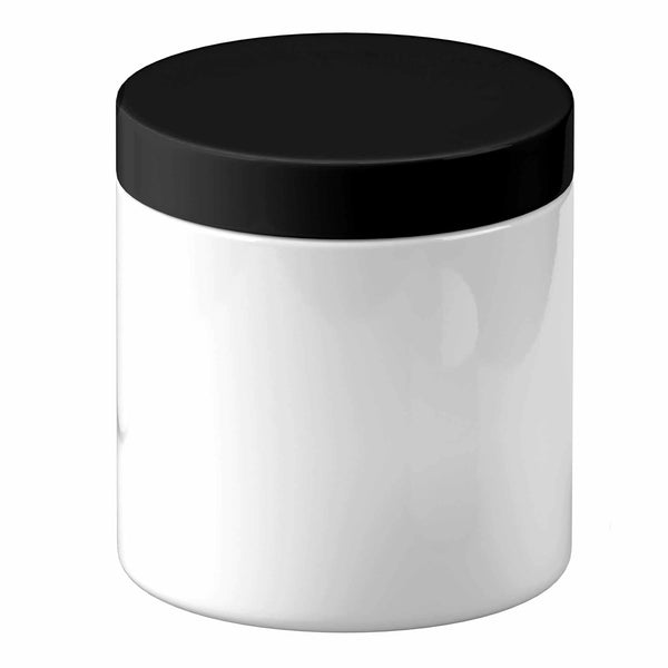5x 600g Plastic Cosmetic Jar + Lids - Empty White Cream Container Tristar Online