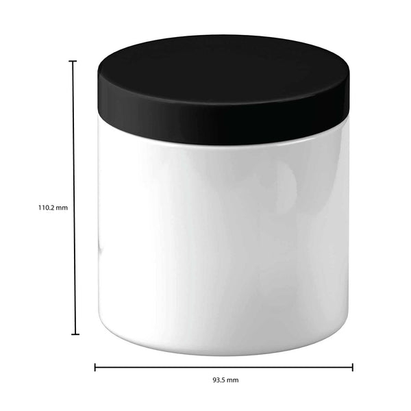 5x 600g Plastic Cosmetic Jar + Lids - Empty White Cream Container Tristar Online