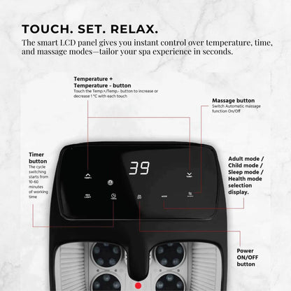 Orku Foot Spa Automatic Water Heating Massager - Electric Pedicure Bath