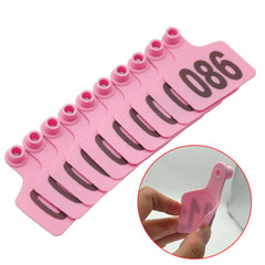 1-100 Cattle Number Ear Tag 6x7cm Set - Medium Pink Cow Sheep Livestock Label Tristar Online