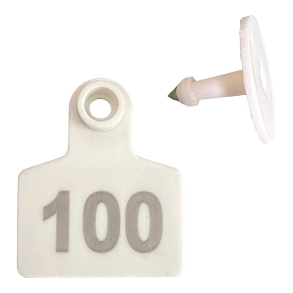 1-100 Cattle Number Ear Tags 5x4cm Set - Small White Pig Goat Livestock Label Tristar Online