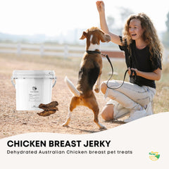 1.5Kg Dog Treat Chicken Breast Jerky Bucket - Dehydrated Australian Healthy Puppy Chew Tristar Online