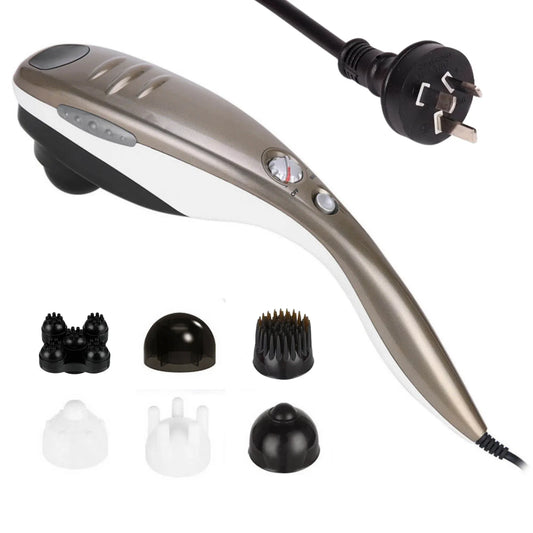 Full Body Handheld Massager Machine Champagne - 6 Massage Heads Neck Shoulder