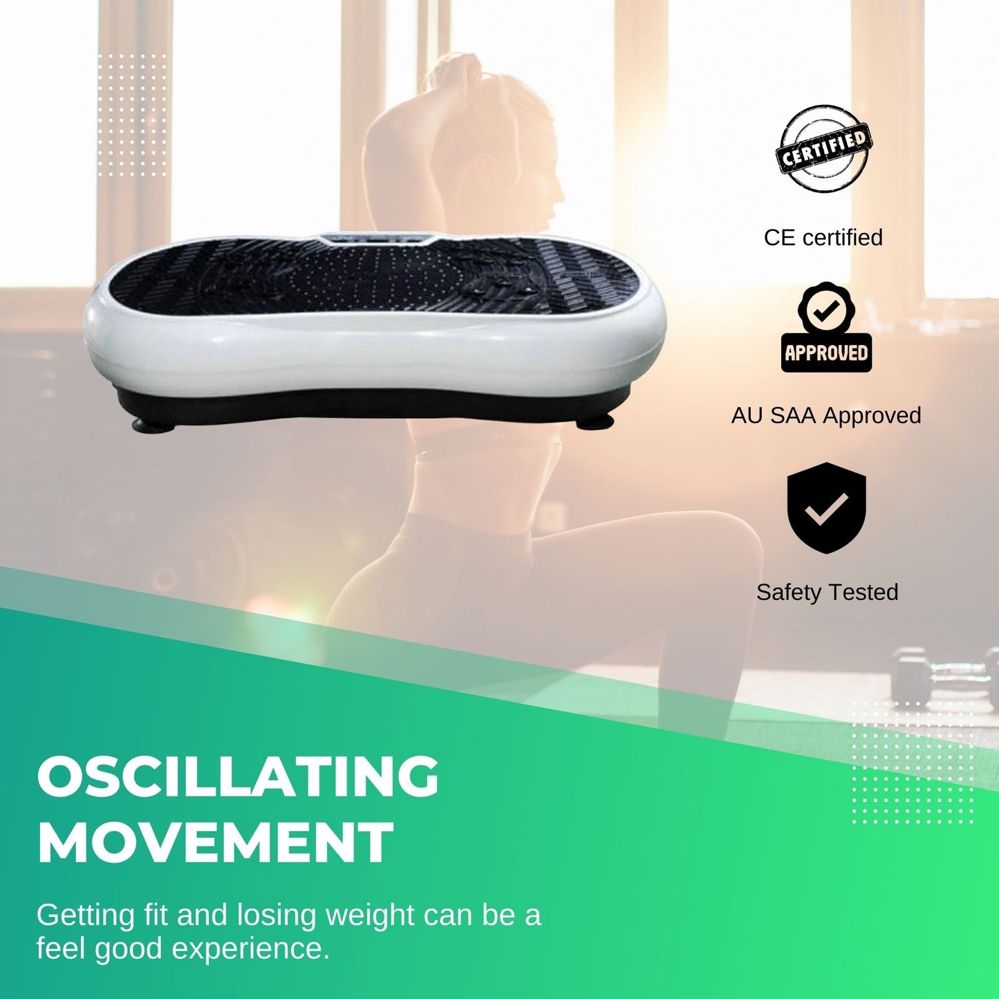 Social Hike White Vibration Machine Platform - Exercise Plate Whole Body Workout