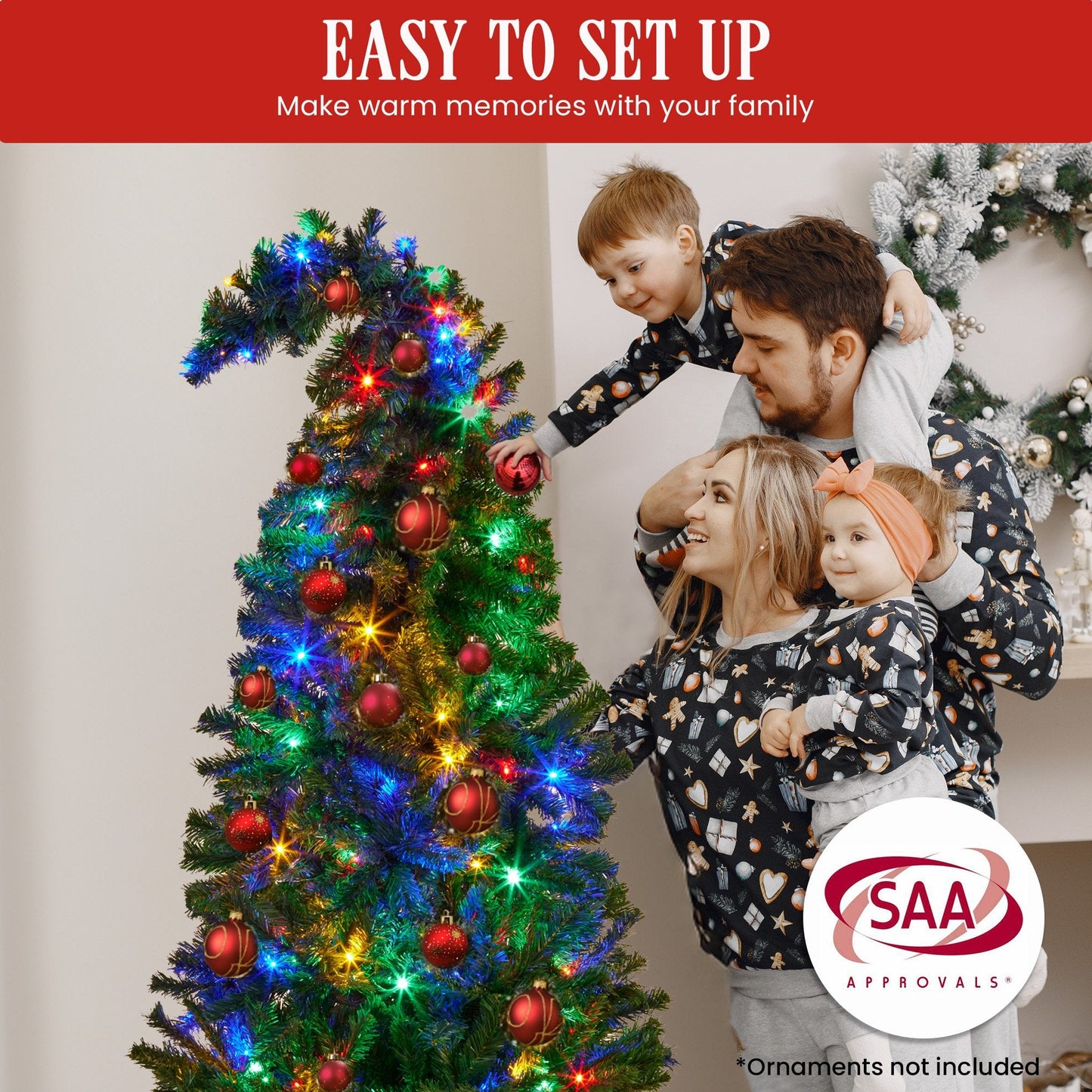 Christabelle Bad Santa 1.2m Curved Multicolour Pre-Lit Christmas Tree with 550 Tips Tristar Online