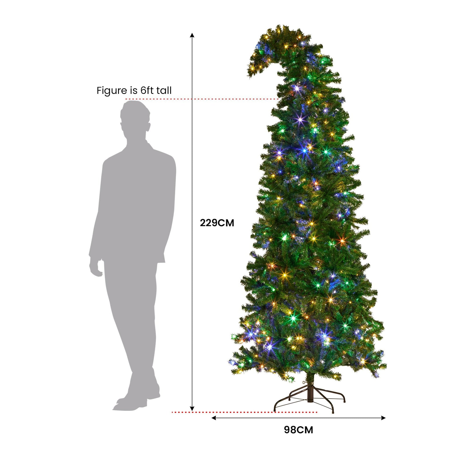 Christabelle Bad Santa 2.3m Curved Multicolour Pre-Lit Christmas Tree with 1240 Tips Tristar Online