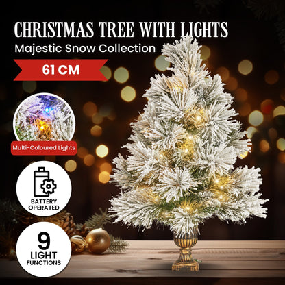 Christabelle 61cm Majestic Snow Tabletop Prelit Christmas Tree Tristar Online