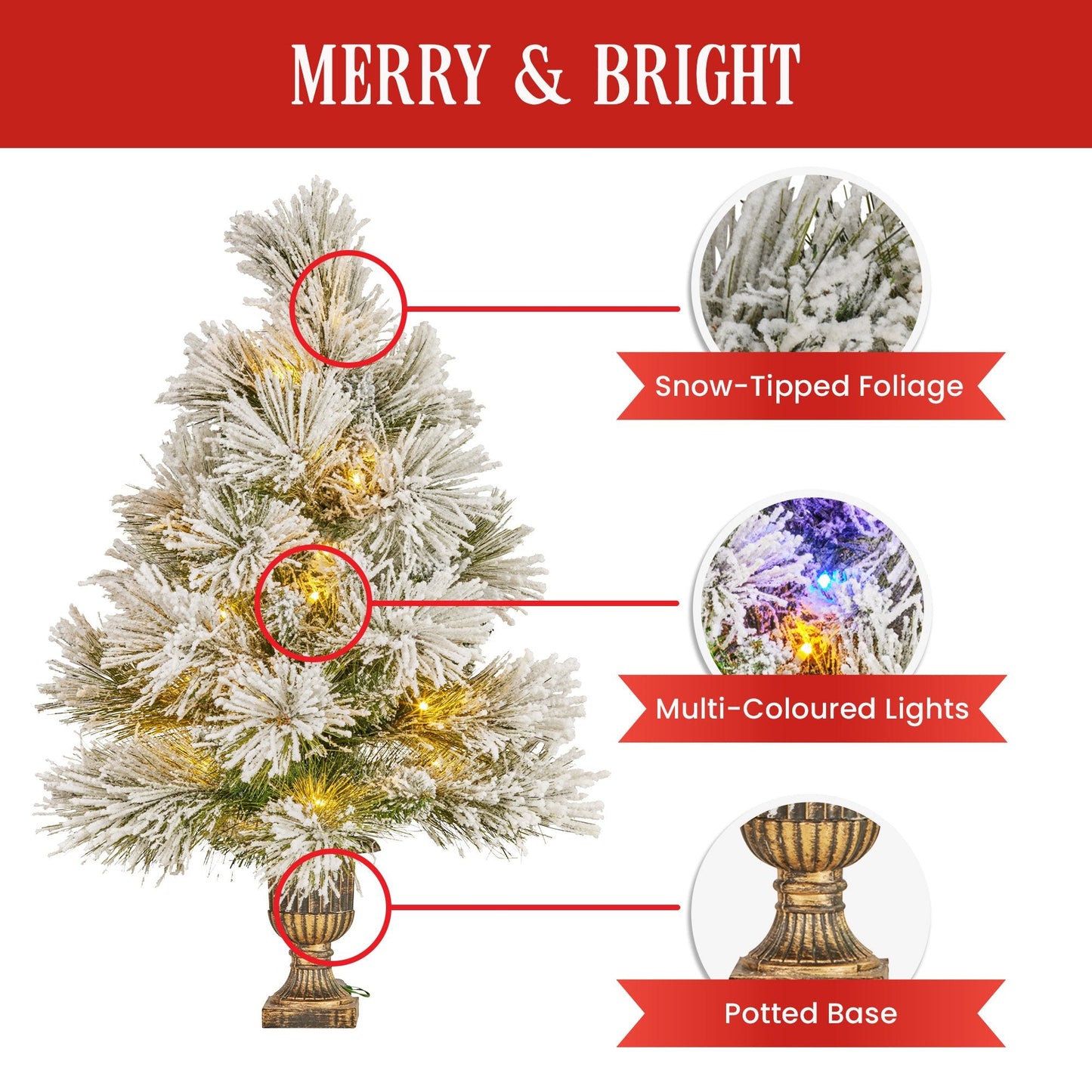 Christabelle 61cm Majestic Snow Tabletop Prelit Christmas Tree Tristar Online