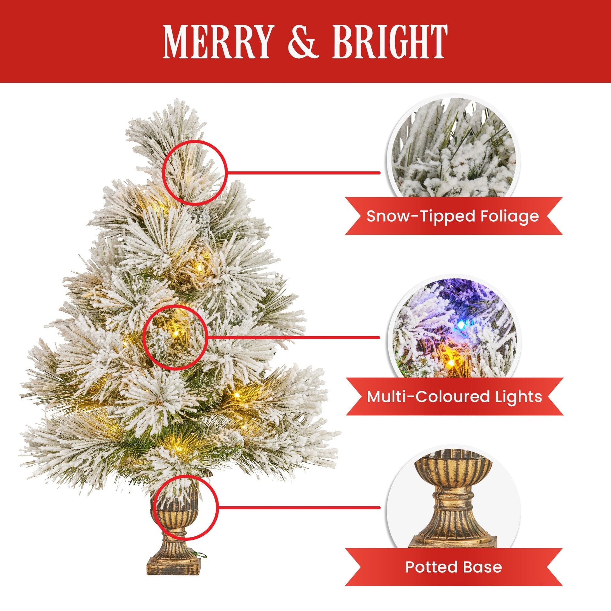 Christabelle 61cm Majestic Snow Tabletop Prelit Christmas Tree Tristar Online