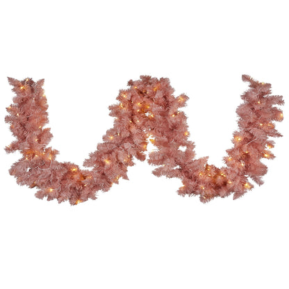 Christabelle 274cm Pretty In Pink Christmas Garland With Led Lights Tristar Online