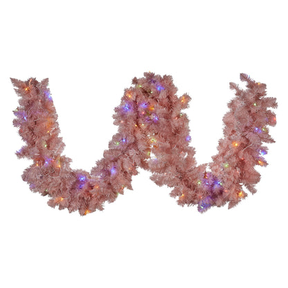 Christabelle 274cm Pretty In Pink Christmas Garland With Led Lights Tristar Online