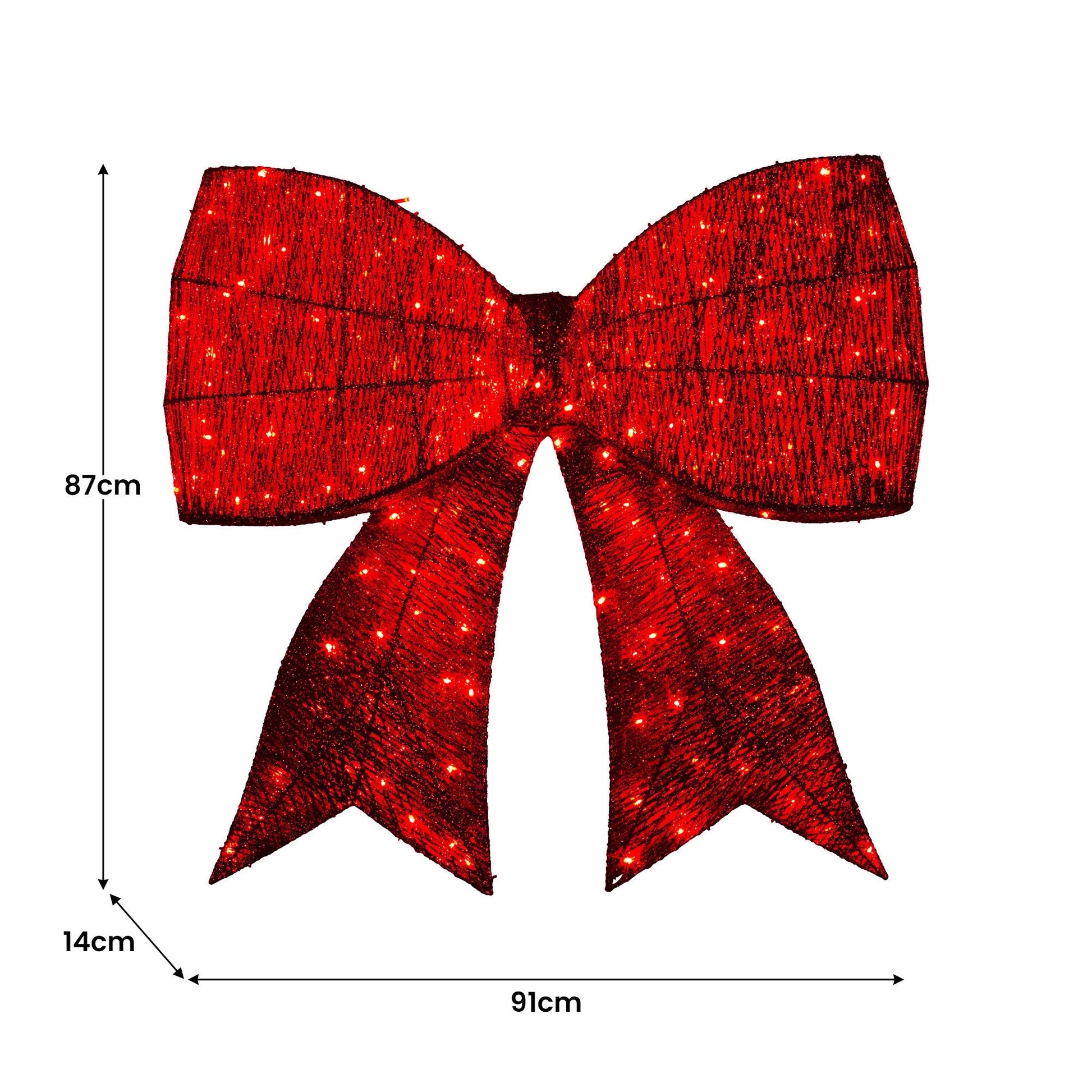 Christabelle 91cm Christmas Display Bow With Led And Twinkle Lights Festive Decoration Tristar Online