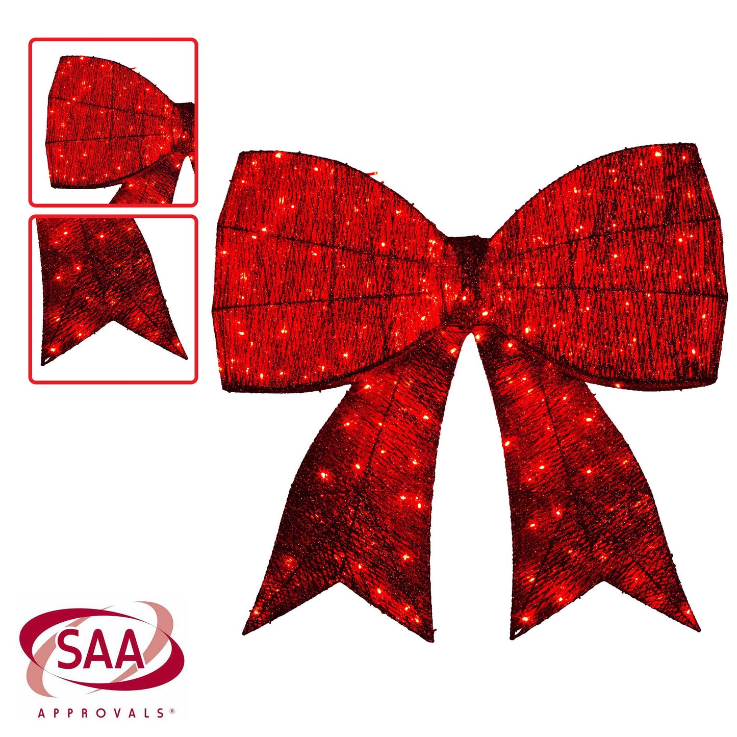 Christabelle 91cm Christmas Display Bow With Led And Twinkle Lights Festive Decoration Tristar Online