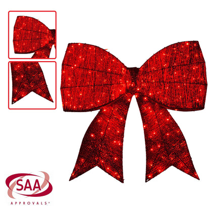 Christabelle 91cm Christmas Display Bow With Led And Twinkle Lights Festive Decoration Tristar Online