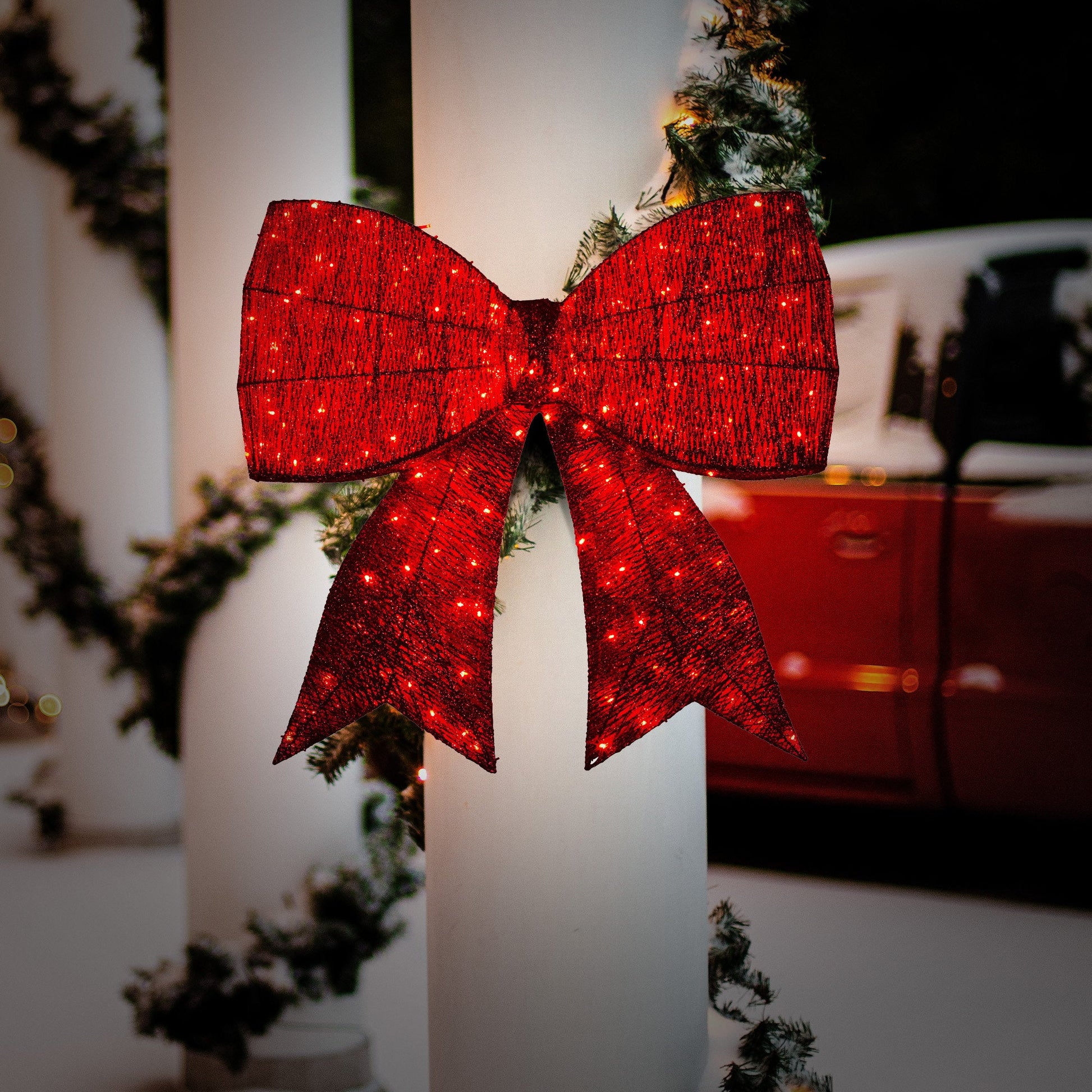 Christabelle 91cm Christmas Display Bow With Led And Twinkle Lights Festive Decoration Tristar Online