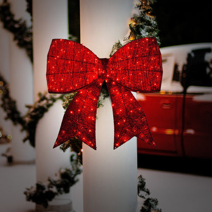 Christabelle 91cm Christmas Display Bow With Led And Twinkle Lights Festive Decoration Tristar Online