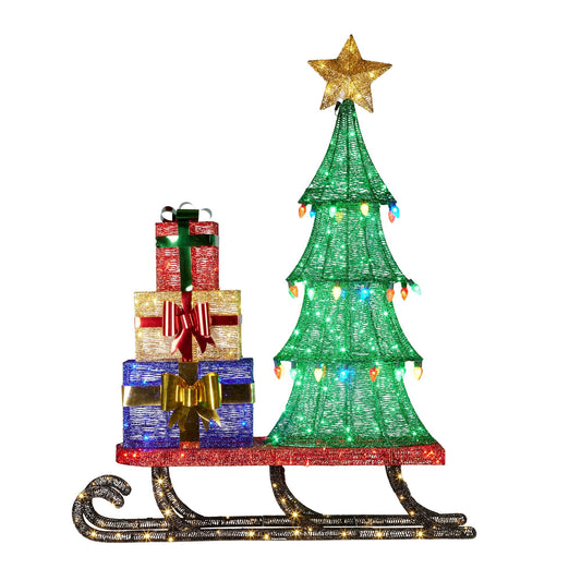 Christabelle Christmas Display Sled 183cm With Tree And Presents Led Lights & C9 Bulbs Tristar Online
