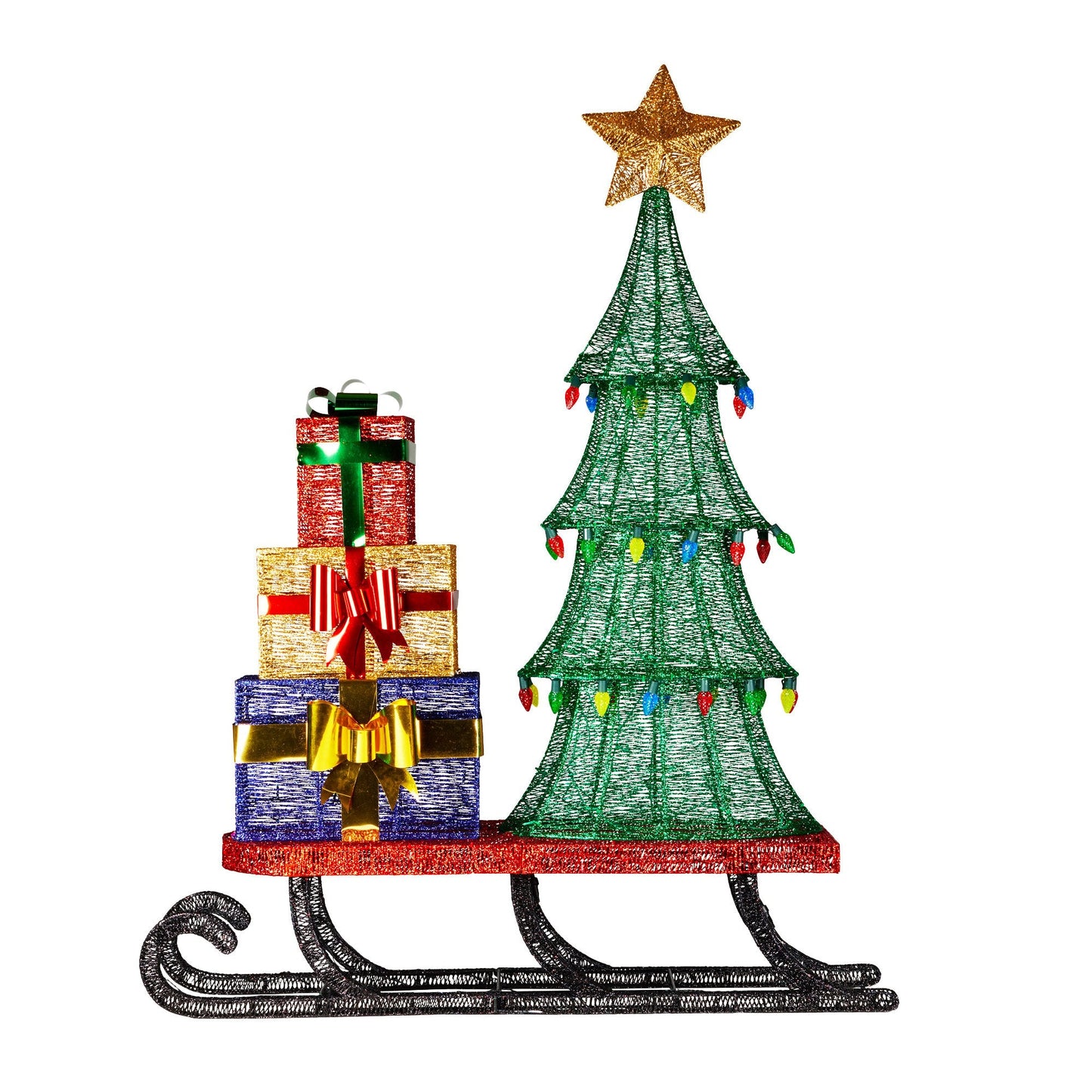 Christabelle Christmas Display Sled 183cm With Tree And Presents Led Lights & C9 Bulbs Tristar Online