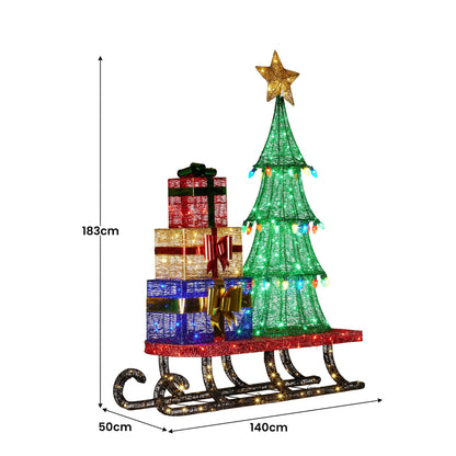 Christabelle Christmas Display Sled 183cm With Tree And Presents Led Lights & C9 Bulbs Tristar Online
