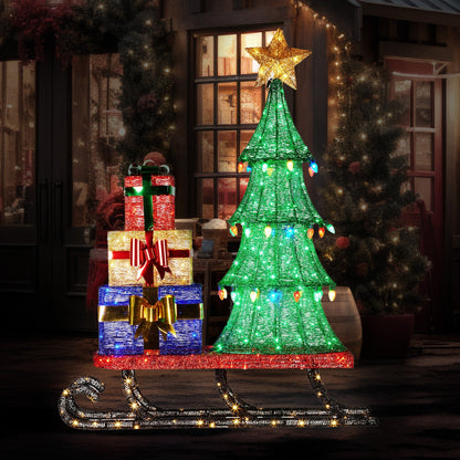 Christabelle Christmas Display Sled 183cm With Tree And Presents Led Lights & C9 Bulbs Tristar Online