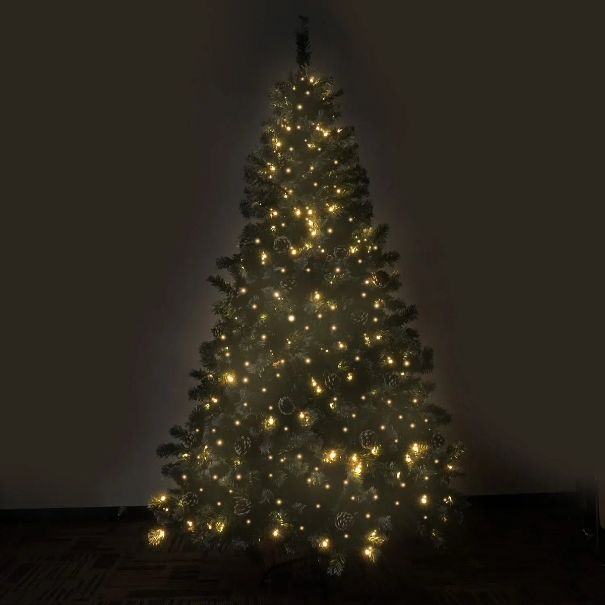 Christabelle 1.2m Pre-Lit LED Artificial Christmas Tree with Snow Tipped Needles Pine Cones Stand
