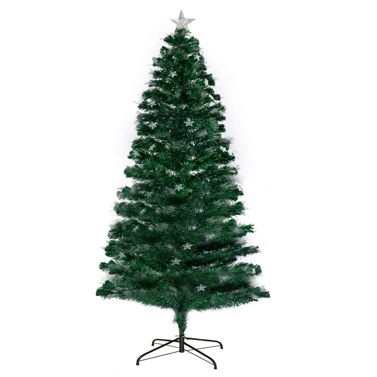 Christabelle 1.2m Pre-Lit Fibre Optic Artificial Christmas Tree with Multicolour Twinkling Star Lights