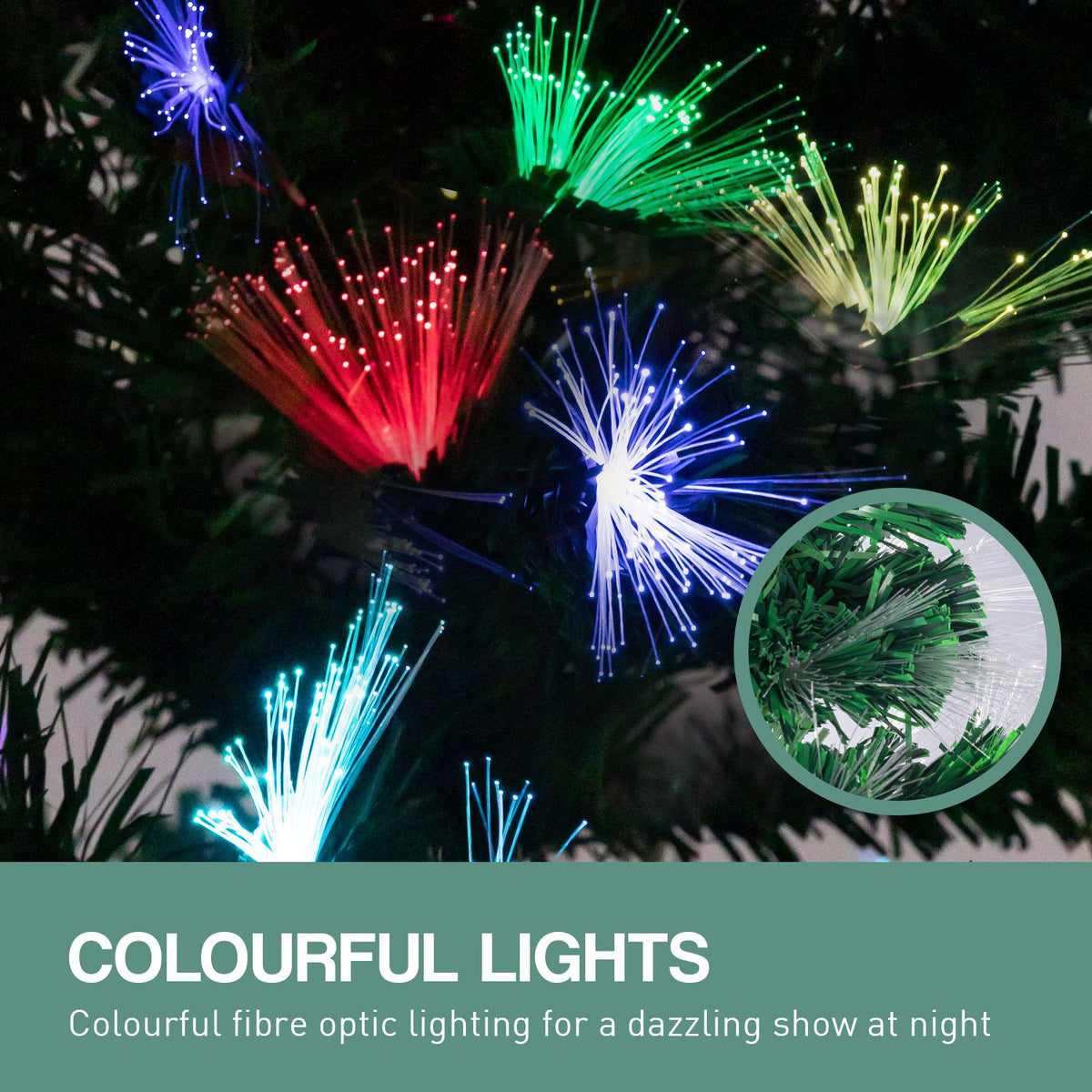 Christabelle 1.2m Pre-Lit Fibre Optic Artificial Christmas Tree with Multicolour Twinkling Star Lights