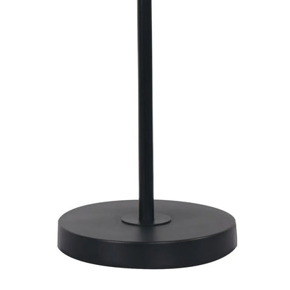 Sarantino Adjustable Black Metal Table Lamp with White Linen Fabric Shade Modern Bedside Desk Reading Light