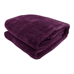 Laura Hill Double-sided Large 220 X 240cm Faux Mink Throw Rug Blanket 800-gsm Heavy - Purple Tristar Online