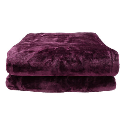 Laura Hill Double-sided Large 220 X 240cm Faux Mink Throw Rug Blanket 800-gsm Heavy - Purple Tristar Online
