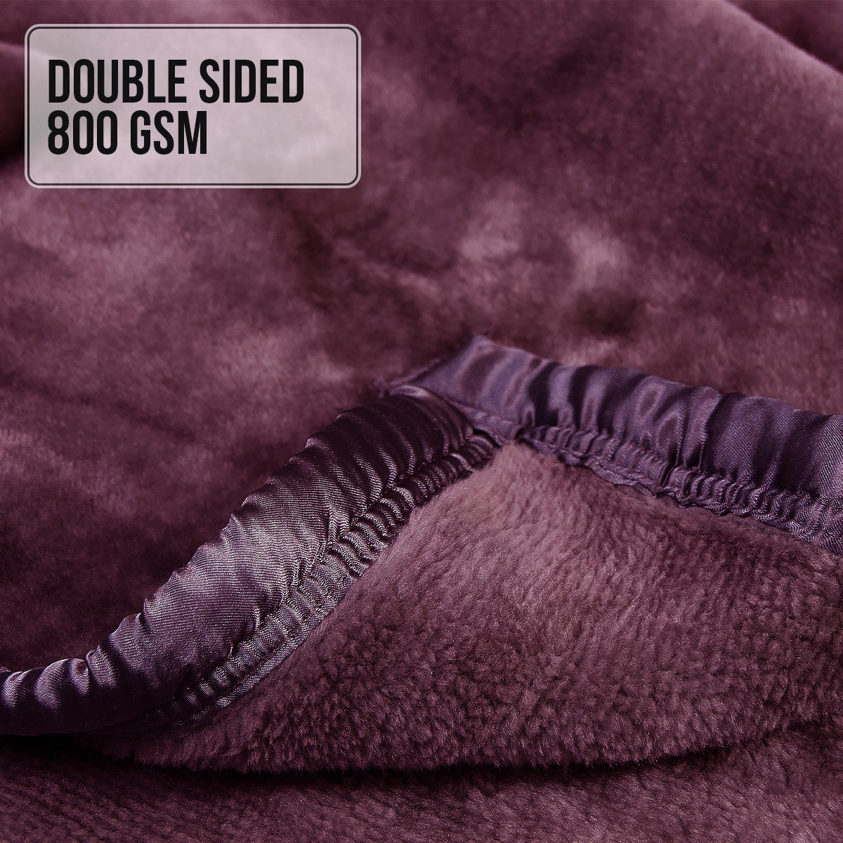 Laura Hill Double-sided Large 220 X 240cm Faux Mink Throw Rug Blanket 800-gsm Heavy - Purple Tristar Online