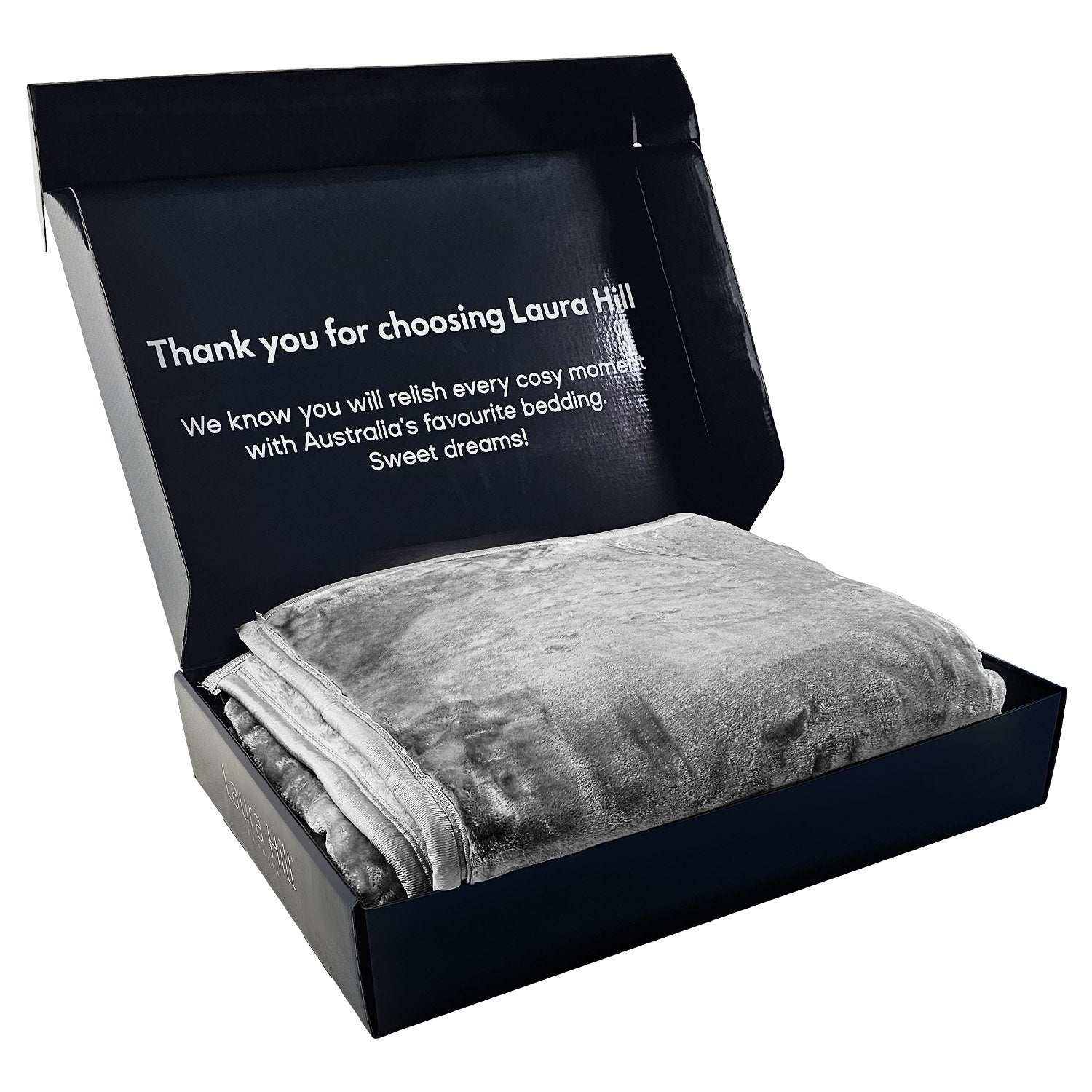 Laura Hill Double-sided Large 220 X 240cm Faux Mink Throw Rug Blanket 800-gsm Heavy - Silver Tristar Online