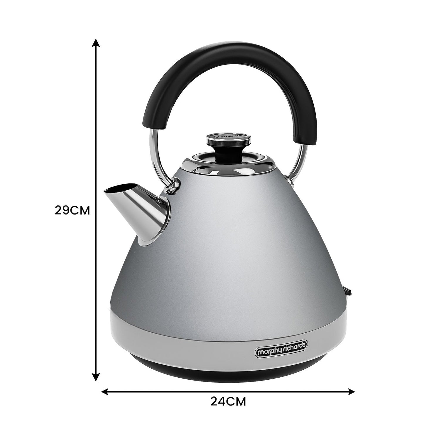 Morphy Richards 1.5L Venture Collection Pyramid Kettle in Steel Grey Tristar Online