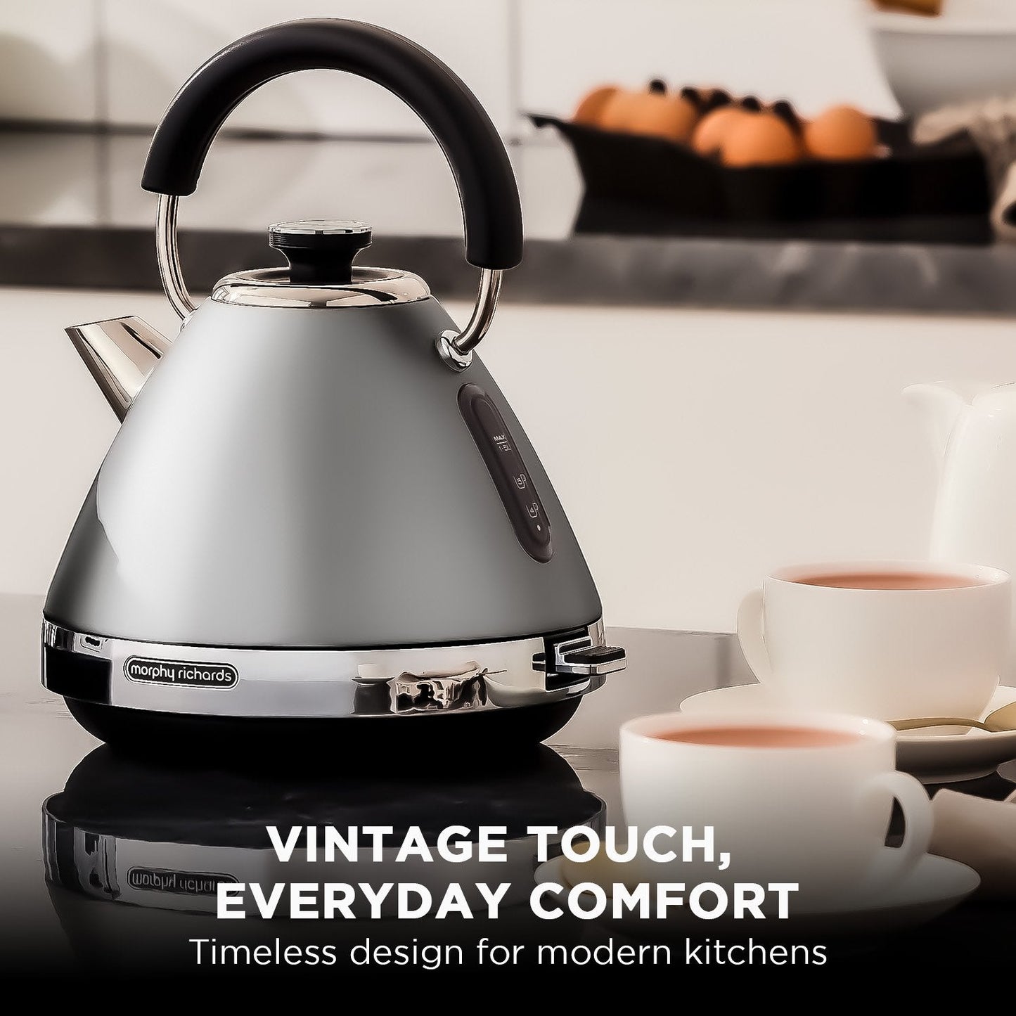 Morphy Richards 1.5L Venture Collection Pyramid Kettle in Steel Grey Tristar Online