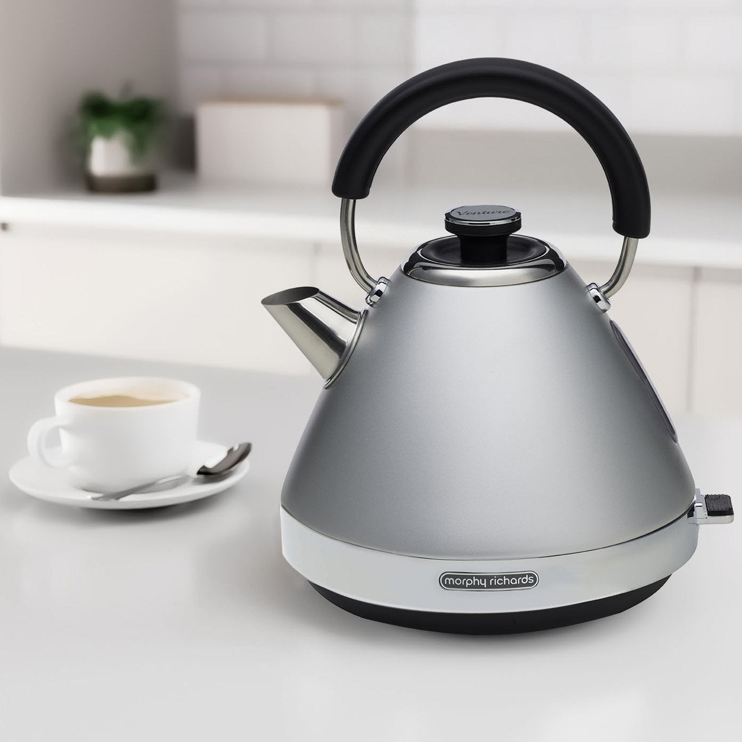 Morphy Richards 1.5L Venture Collection Pyramid Kettle in Steel Grey Tristar Online