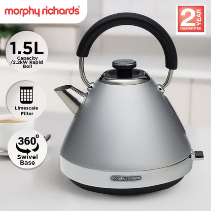 Morphy Richards 1.5L Venture Collection Pyramid Kettle in Steel Grey Tristar Online