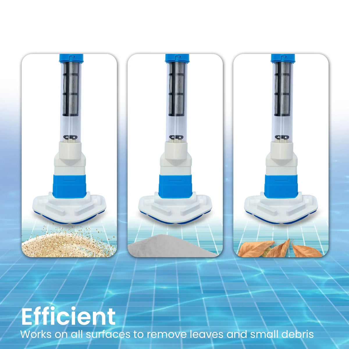 Aquajack Cordless Rechargeable Spa and Pool Vacuum Cleaner with Telescopic Pole & 2 Heads - 60 Min Runtime