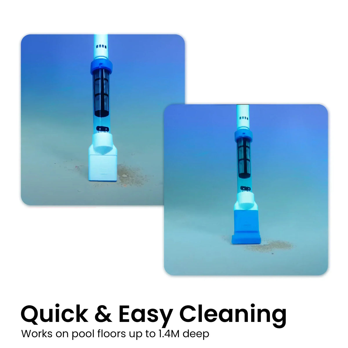 Aquajack Cordless Rechargeable Spa and Pool Vacuum Cleaner with Telescopic Pole & 2 Heads - 60 Min Runtime