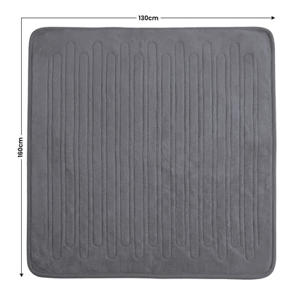 Laura Hill Electric Heated Blanket Throw Soft Coral Fleece w/ 9 Heat Settings - Grey