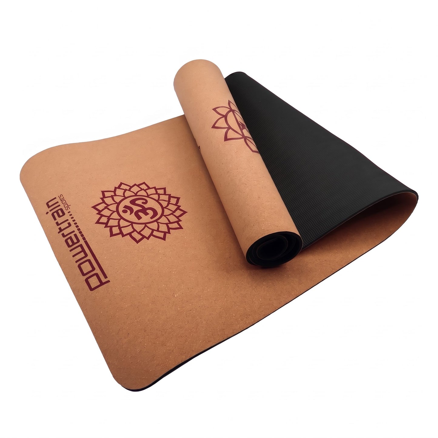 Powertrain Cork Yoga Mat with Carry Straps Home Gym Pilates - Chakras